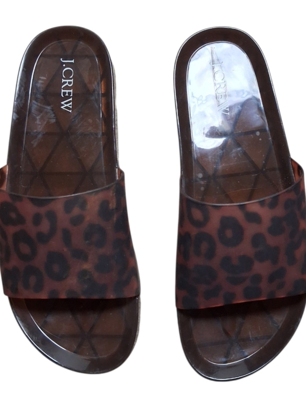 J. Crew Tortoise Pool Rubber Slides Size 9 - Picture 3 of 4